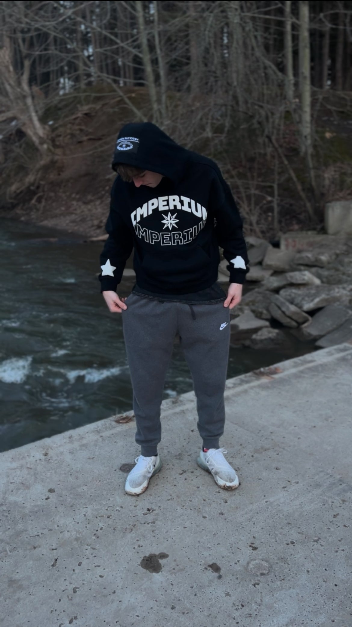 IMPERIUM BOXY HOODIE-BLACK